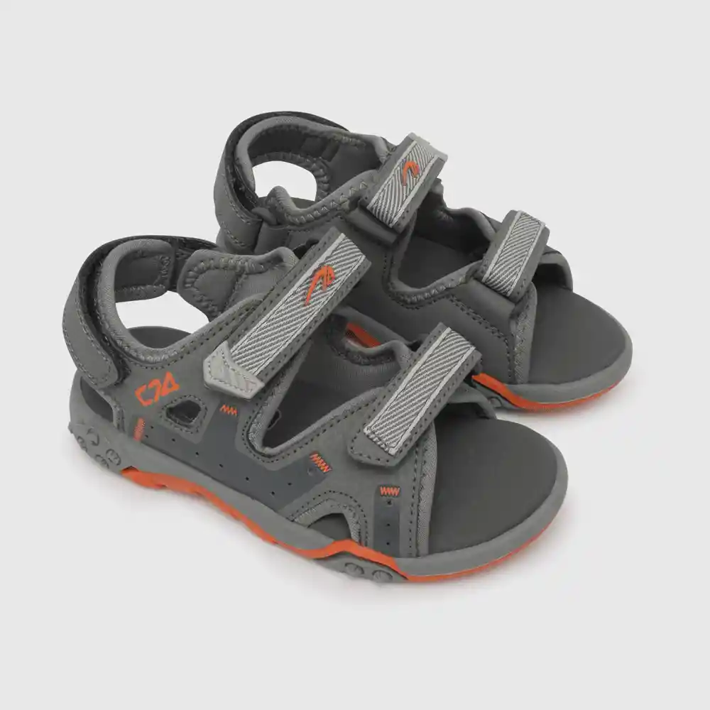 Sandalias Abierta Punta Ajustablegris T. 34