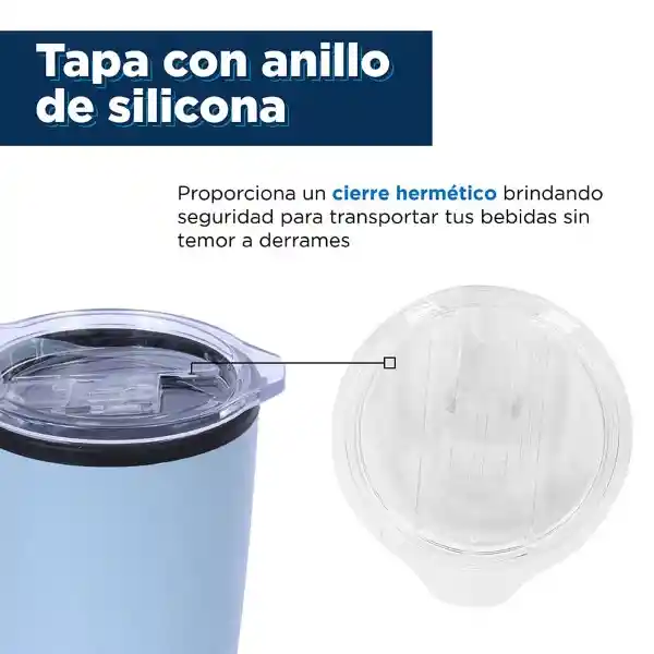 Miniso Vaso de Acero Inoxidable Para Coche Azul 500 mL