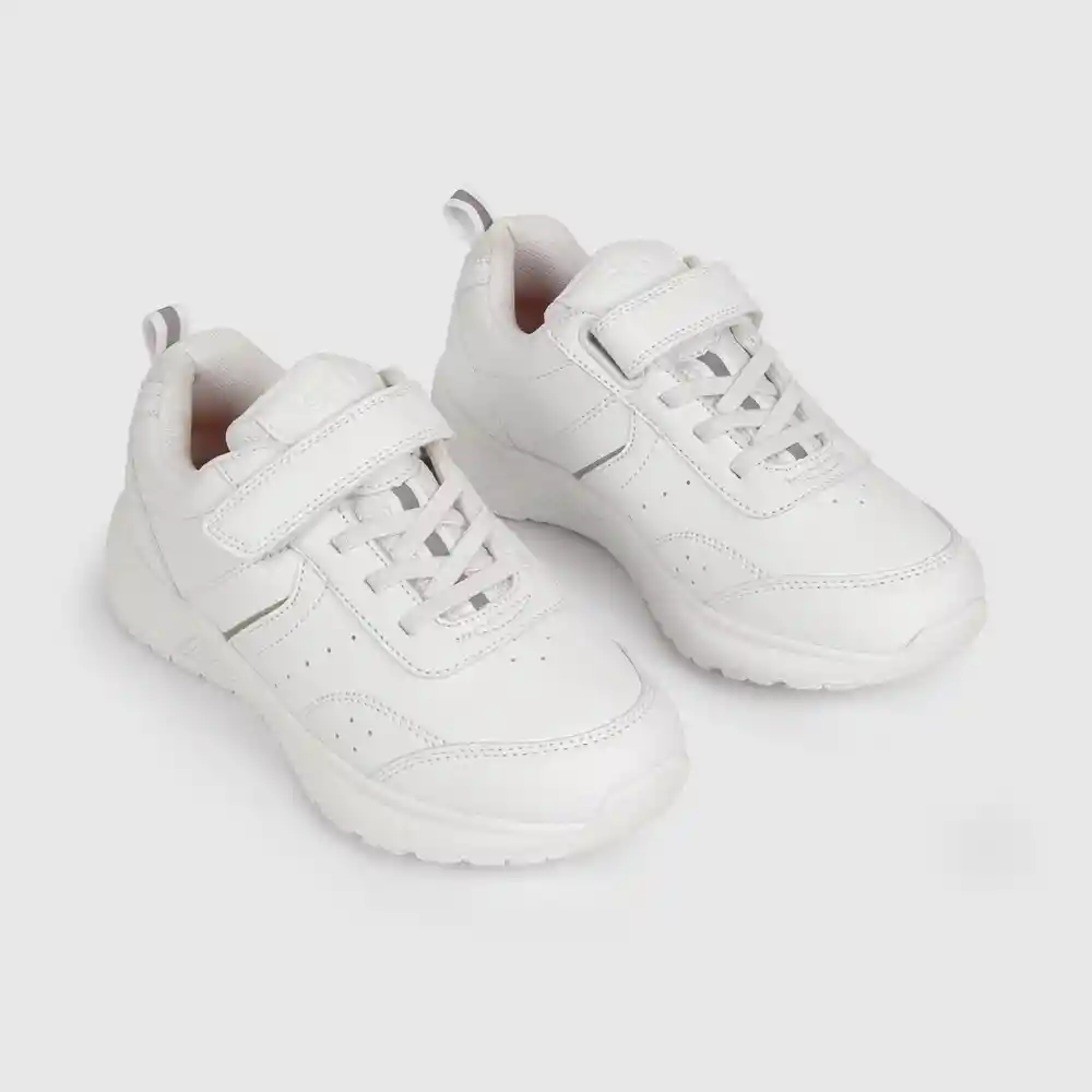 Zapatillas Escolar Unisex Junior Blanca Talla 27