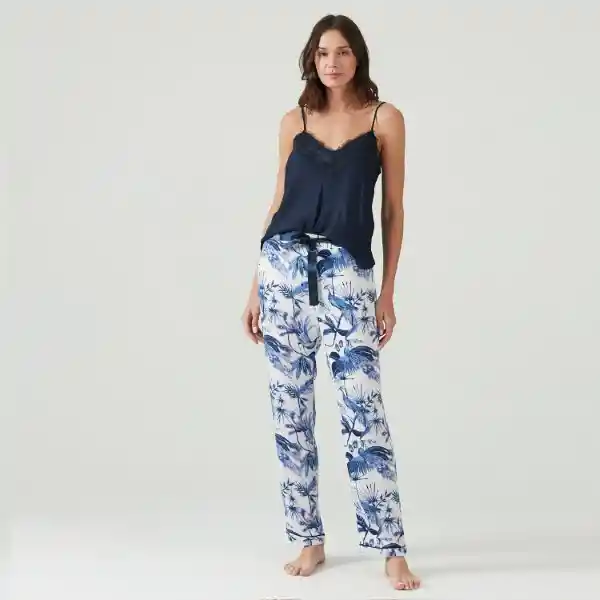 Pijama Adela Pantalón Largo Azul Talla M Bbz Barbizon