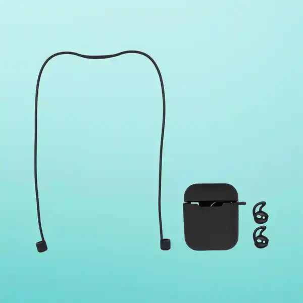 Kit de Accesorios Para Airpodes Estuche Protector Negro Miniso