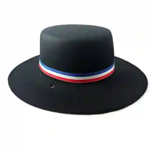 Sombrero Huaso Negro Cinta Tricolor