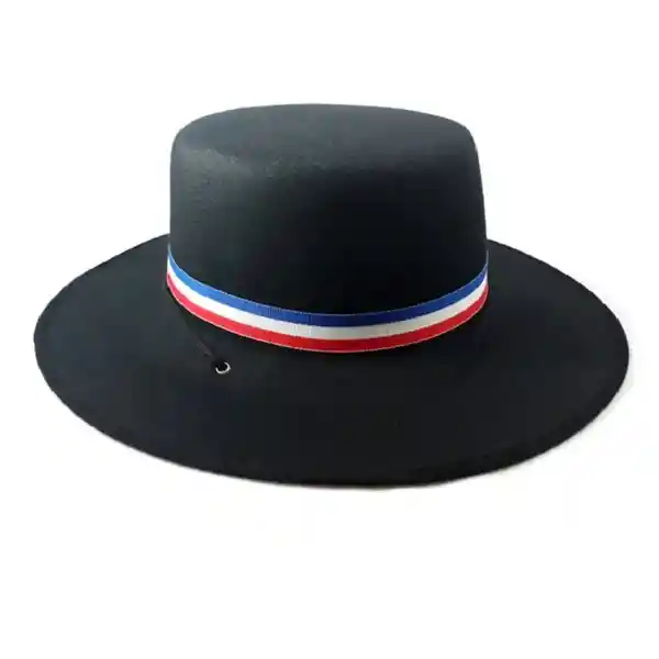 Sombrero Huaso Negro Cinta Tricolor