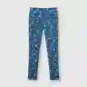 Jegging de Niña Elasticada Estampada Light Denim Talla 4A Colloky