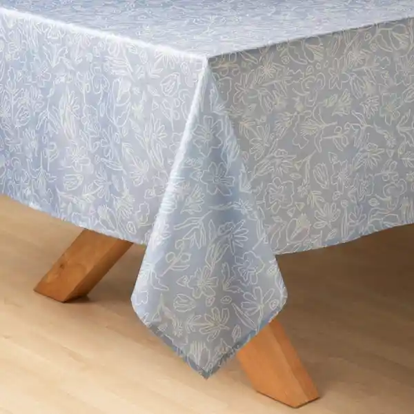 Mantel Texturado Con Estampado Azul 150 x 210 cm Casaideas