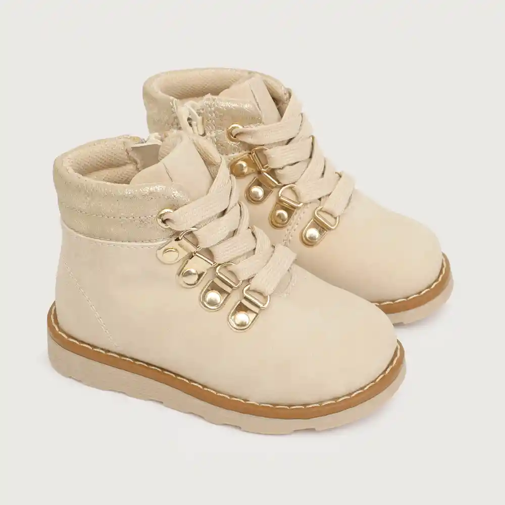 Botines Urbano Niña Cuello Serpiente Dorado Talla 28