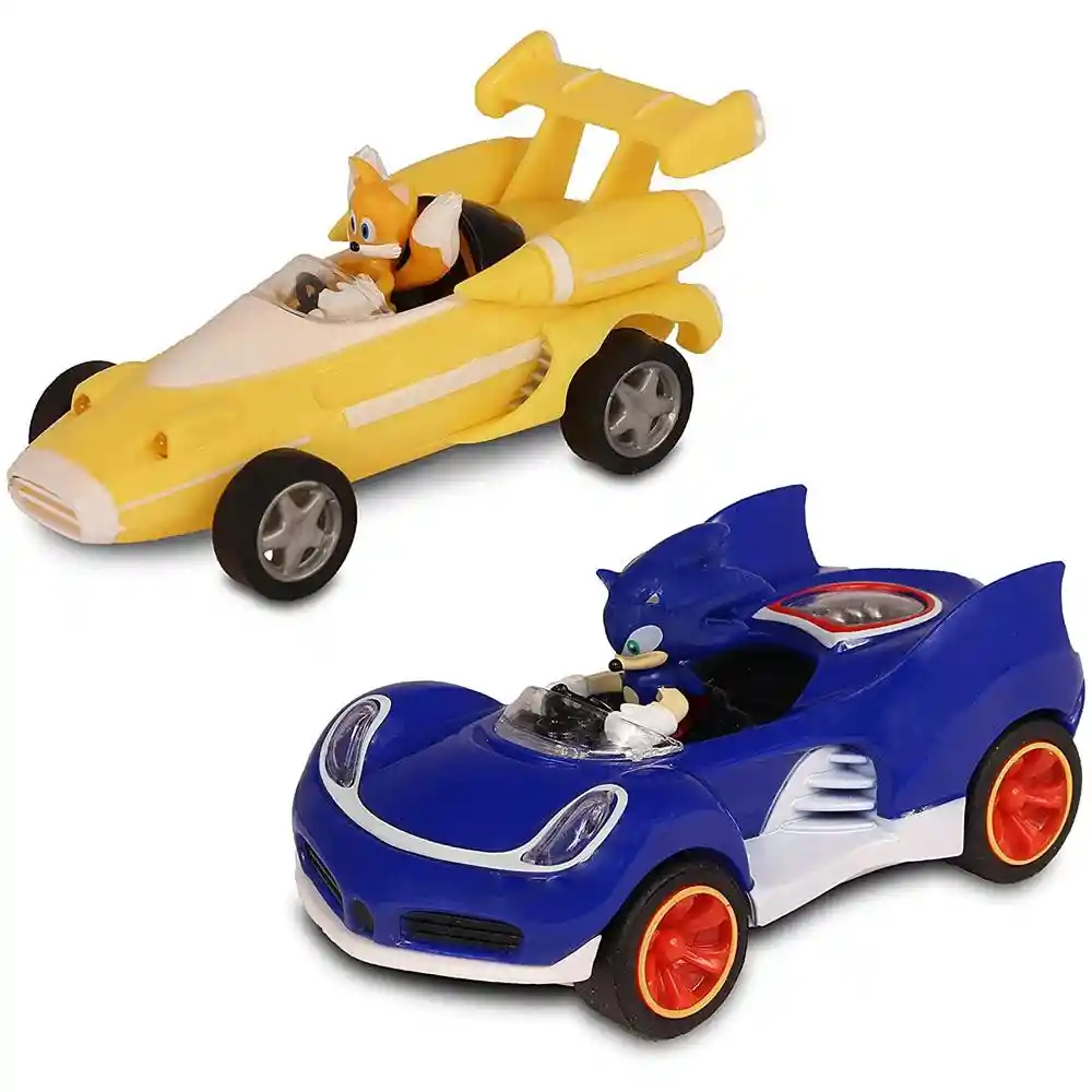 Sonic Pack Autos Pull Back Sonic y Tails 10 cm