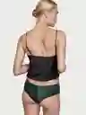 Victoria's Secret Panty Cheeky Con Encaje y Tiras Verde Talla S
