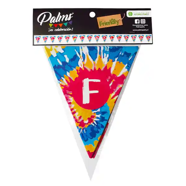Palms Banderín Feliz Cumpleaños Diseño Tie Dye Niña