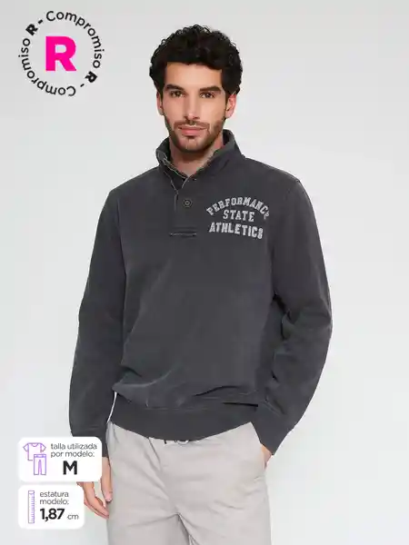 Robert Lewis Polera Aparche Gris Oscuro L SS25