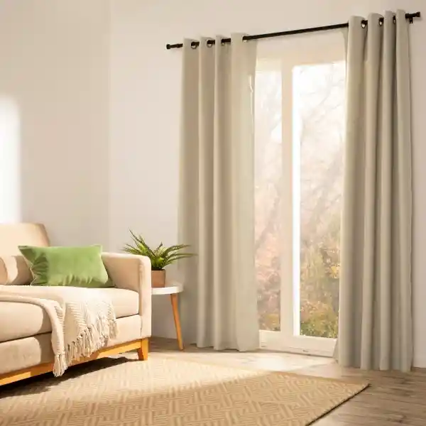 Cortina Blackout Con Ojetillos Beige 140 x 240 cm Casaideas