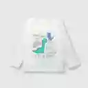 Polera Dino Bebé Niño White Talla 6/9M Colloky