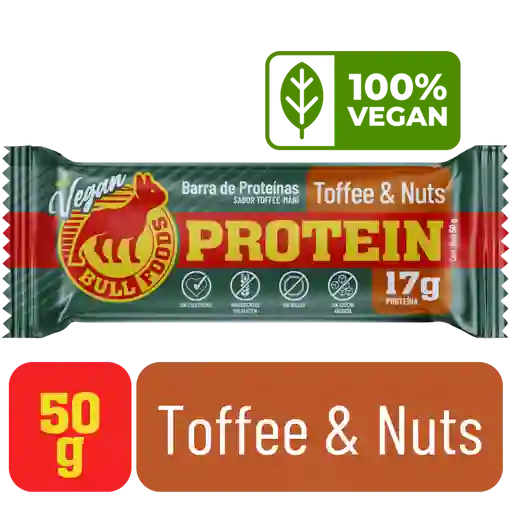 Barra de Proteína Bull Foods Toffe & Nuts Vegan