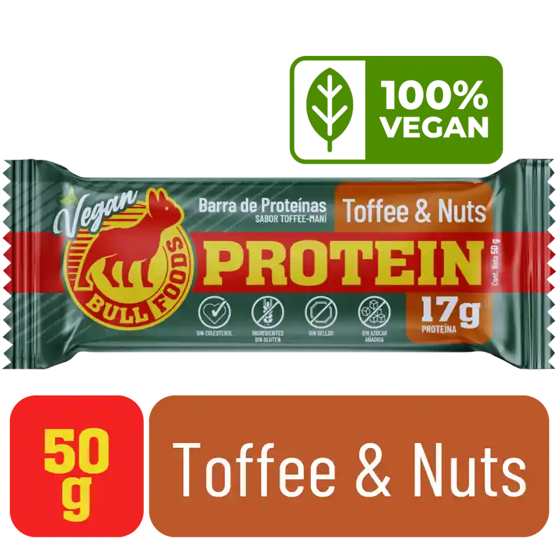 Barra de Proteína Bull Foods Toffe & Nuts Vegan