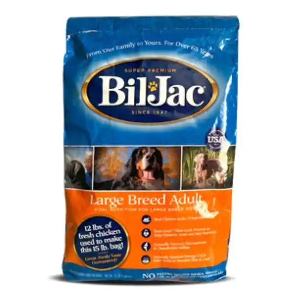 Bil Jac Alimento Natural Adulto Raza Grande Receta de Pollo