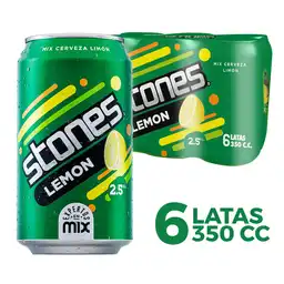 Stones Cerveza Sabor Limón 6 x 350 cc