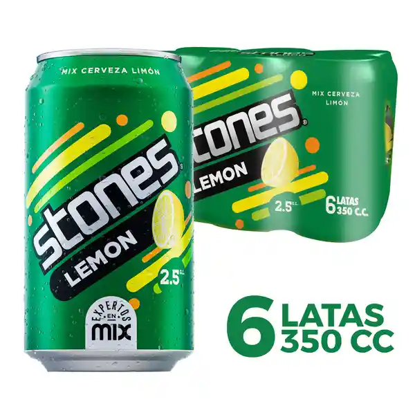 Stones Cerveza Sabor Limón 6 x 350 cc