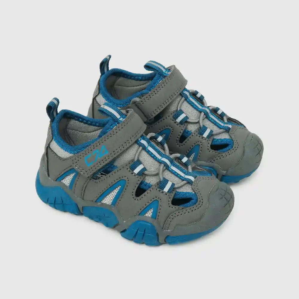 Sandalias Mesh Lateral De Niño Gris Talla 21