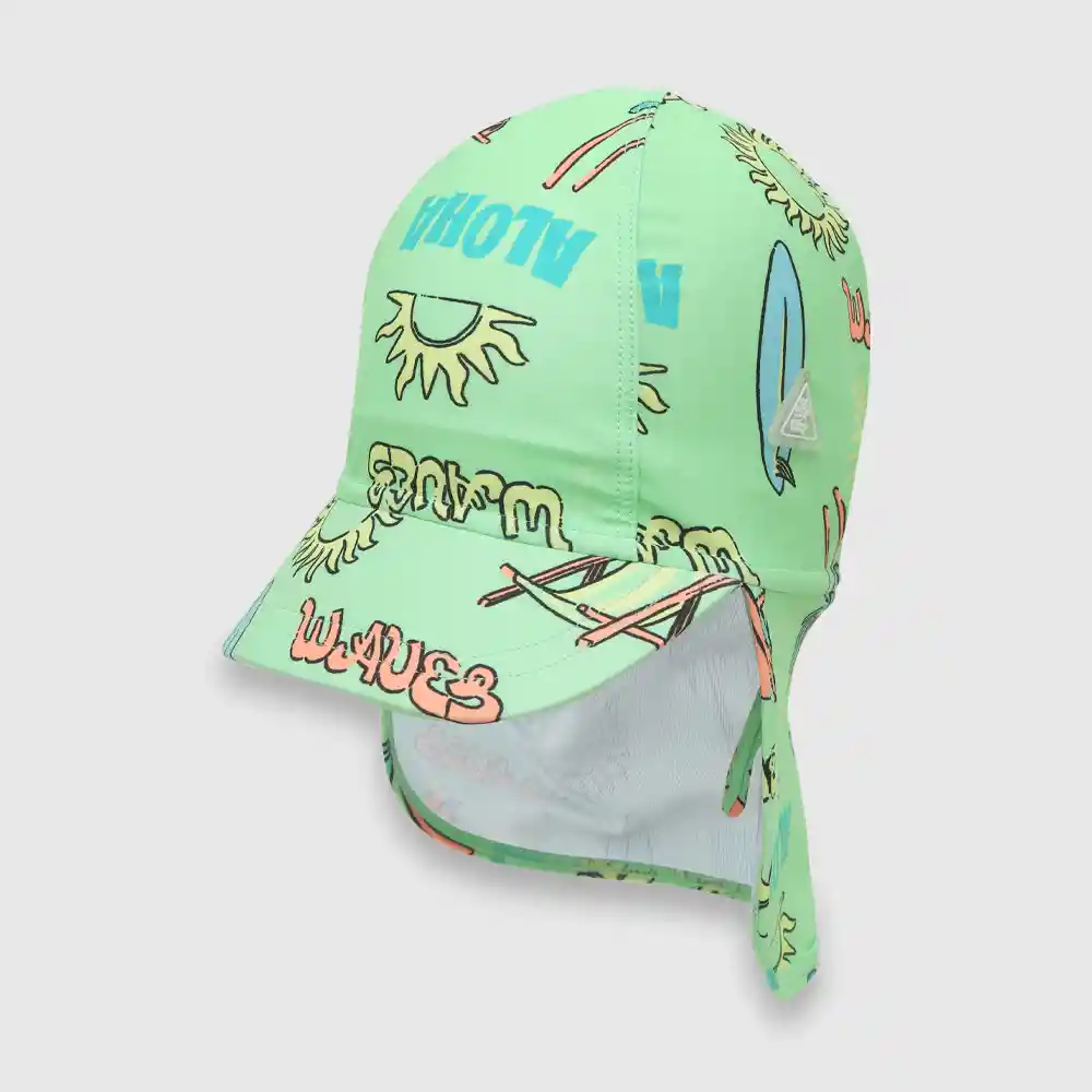 Jockey Con Filtro Uv Para Bebé Niño Verde Talla 6/9m