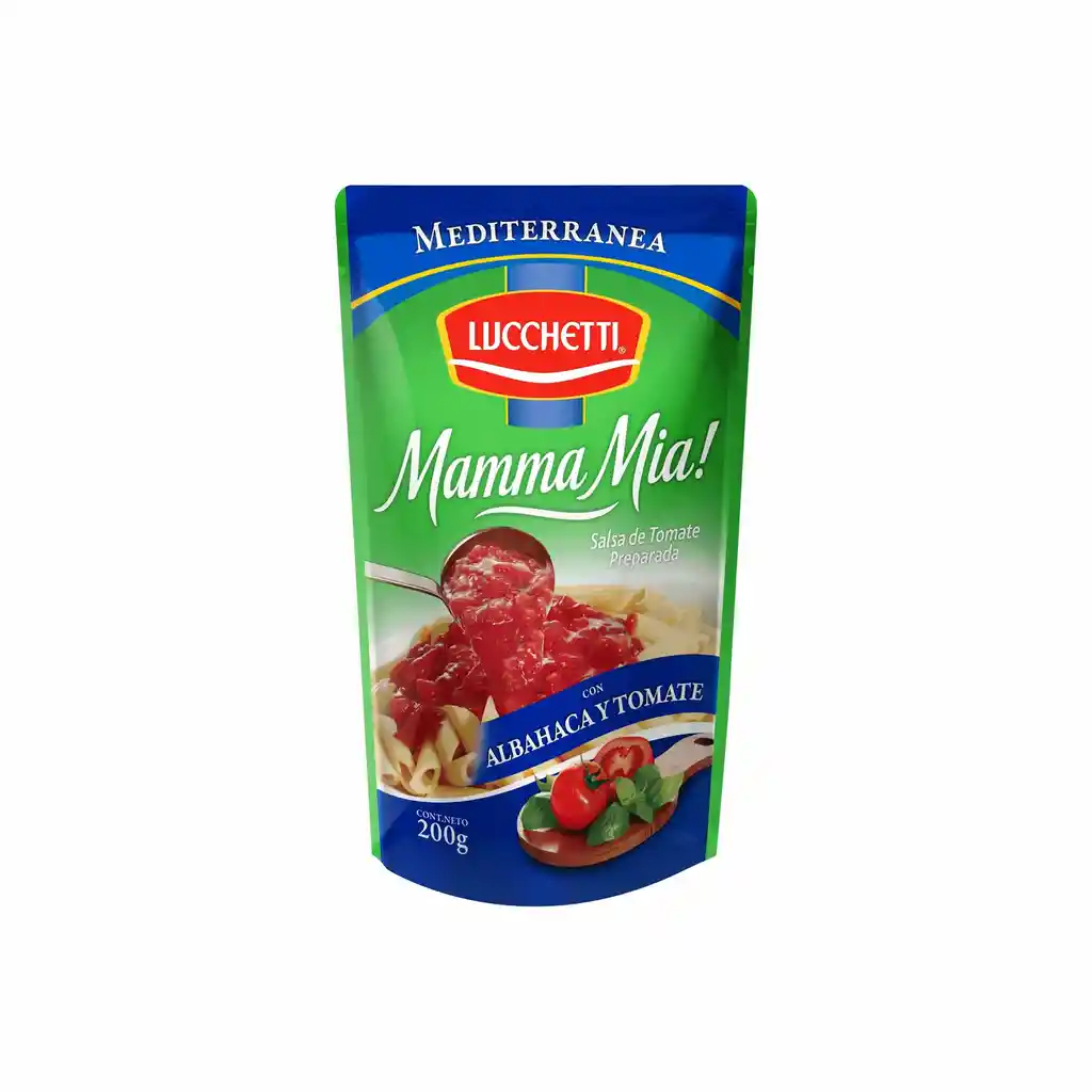 Mamma Mia Salsa Mediterránea con Albahaca y Tomate