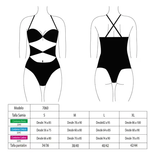 Trikini Con Doble Nudo Color Negro Talla L Samia