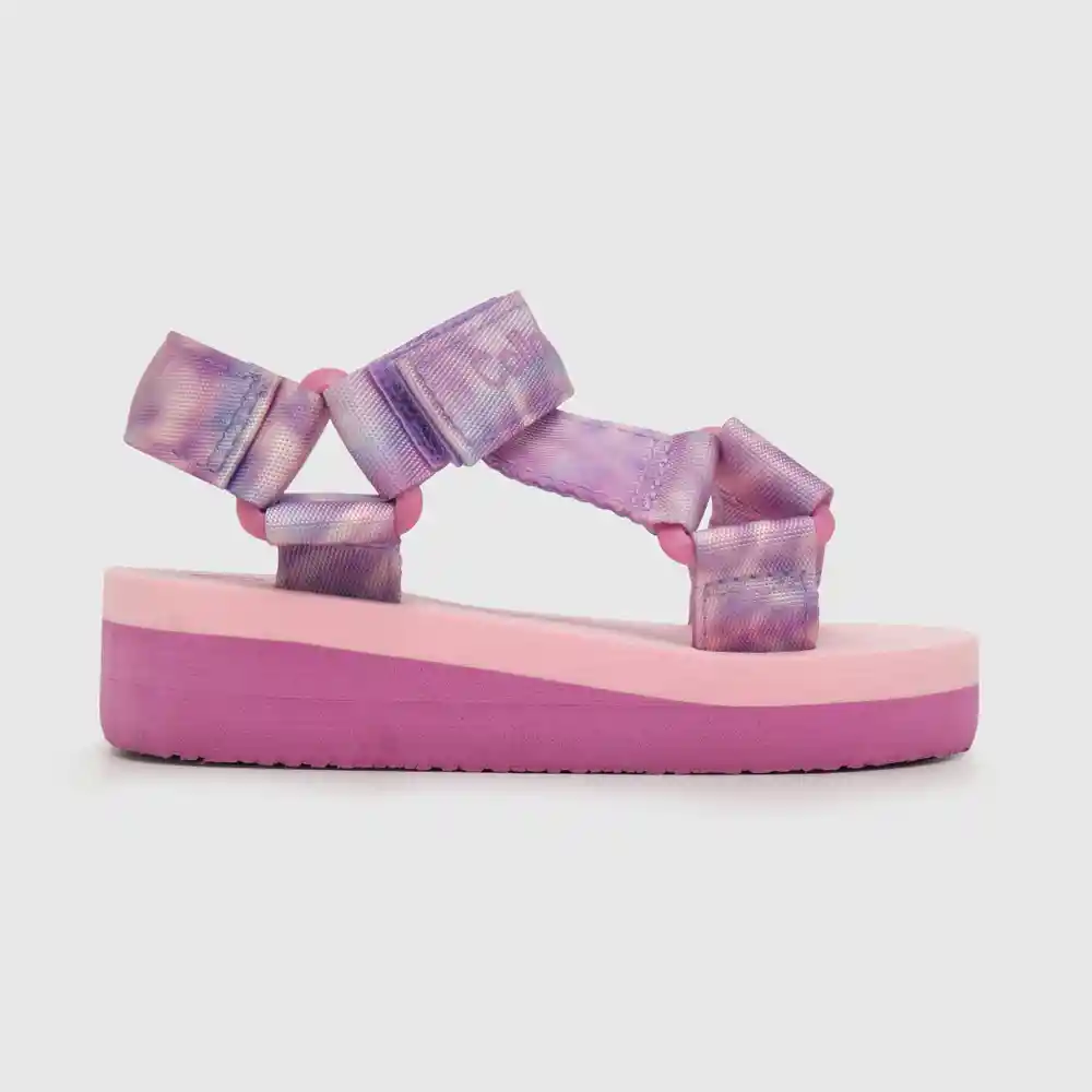 Sandalias Aqua Tie Dye De Niña Morado Pastel Talla 27