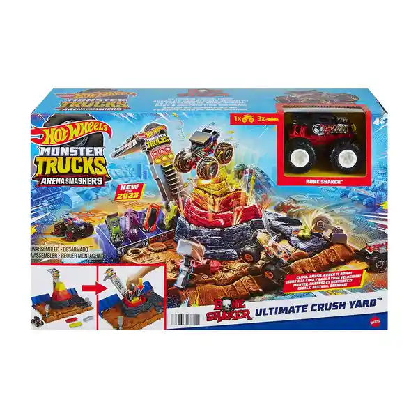 Hot Wheels Arena Demolicion Deposito de Chatarra de Bone HNb96