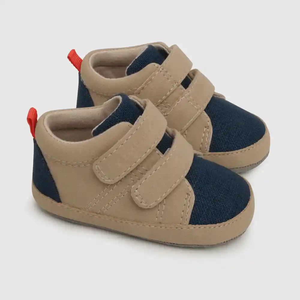 Zapatos Dos Velcros De Niño Beige Talla 16