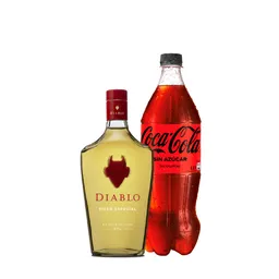 Pisco Diablo 35° + Bebida Coca Cola Zero