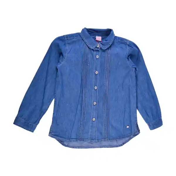 Blusa Mezclilla Manga Larga Niña Denim Talla 3 A Pillin