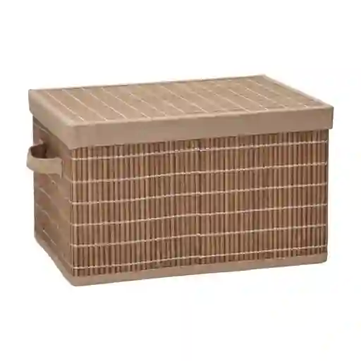 Caja Organizadora de Bambú y Tela Con Tapa 39 x 29