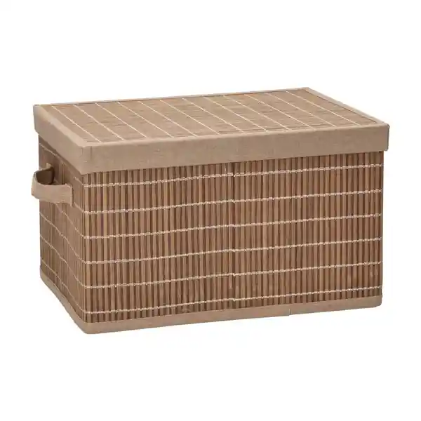 Caja Organizadora de Bambú y Tela Con Tapa 39 x 29