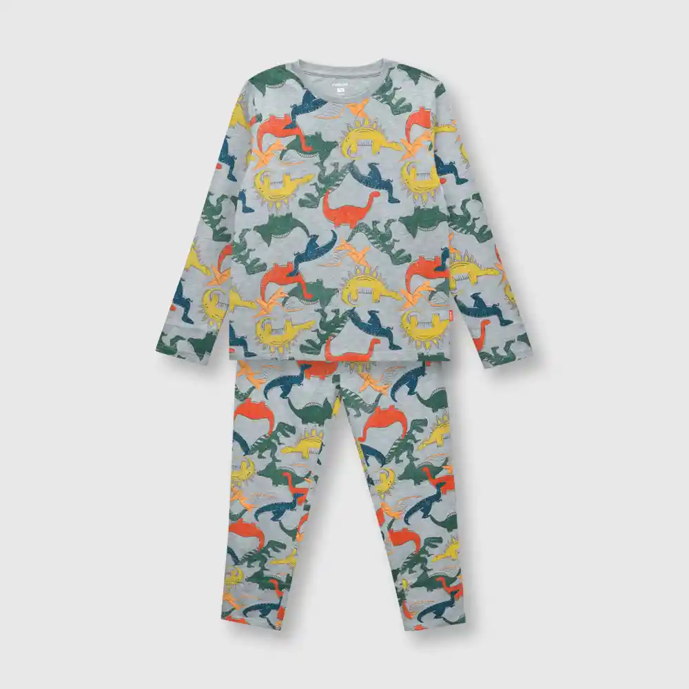 Pijama Algodón Niño Gris Talla 8 Años