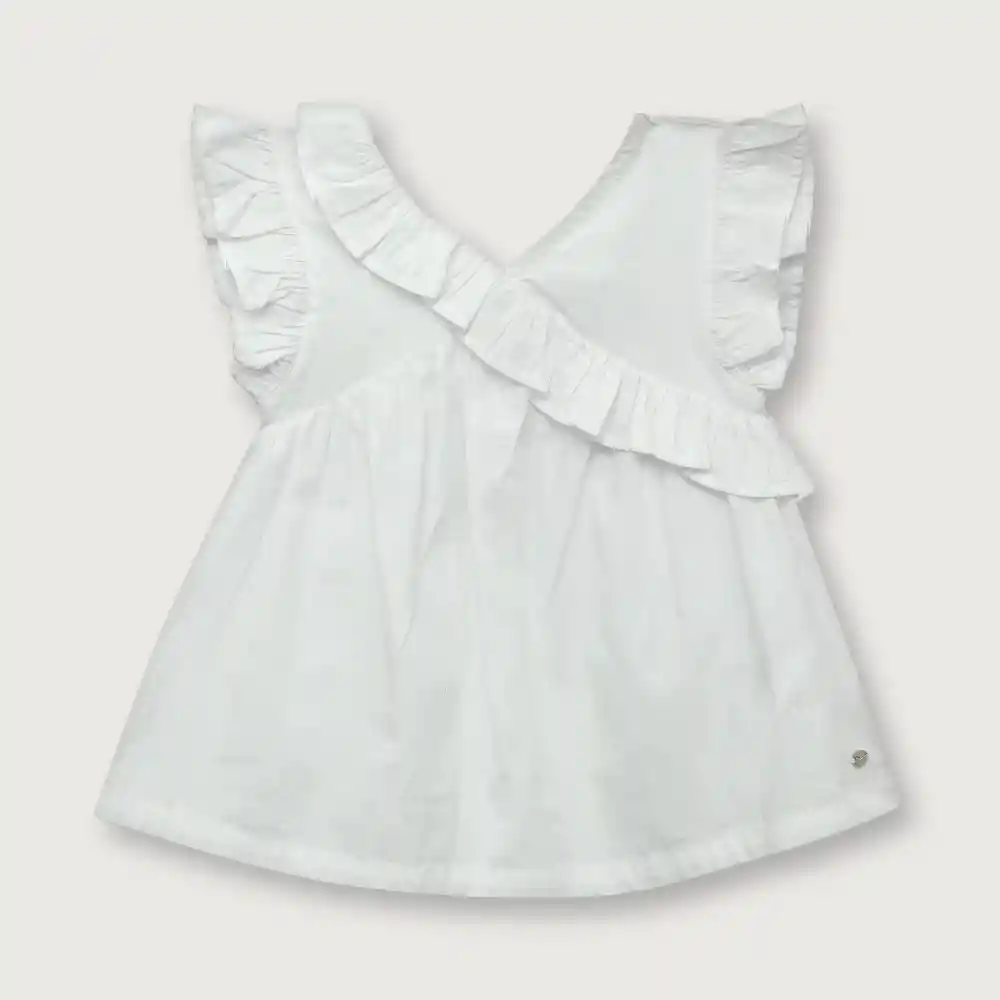 Blusa Navidad De Niña Blanca Talla 2a