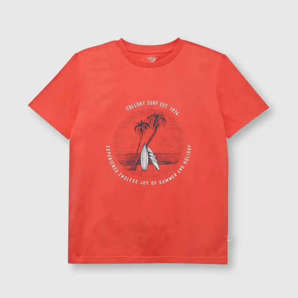 Polera Surf Niño Naranja Talla 2a