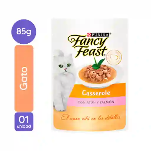 Fancy Feast Alimento Húmedo Casserole para Gatos Adultos con Atún y Salmón 