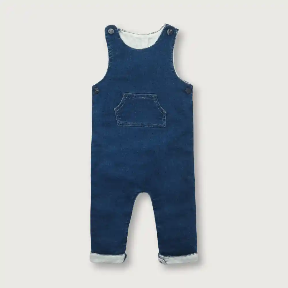 Jardinera Canguro De Bebé Niño Denim Talla 9m