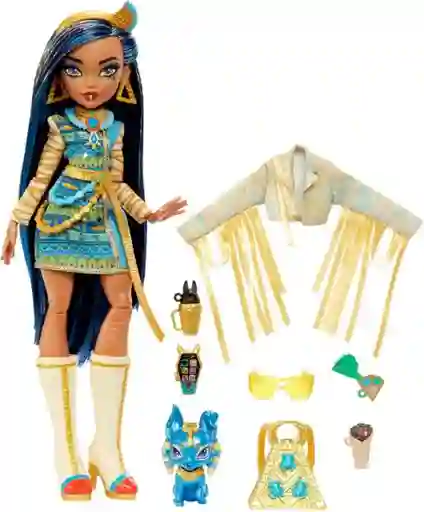 Monster High Muñeca Cleo de Nile Moda Con Accesorios - HHK54
