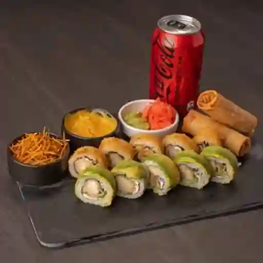 Huancaína 10 Piezas, Arrollados, Salsa, Topping y Bebida