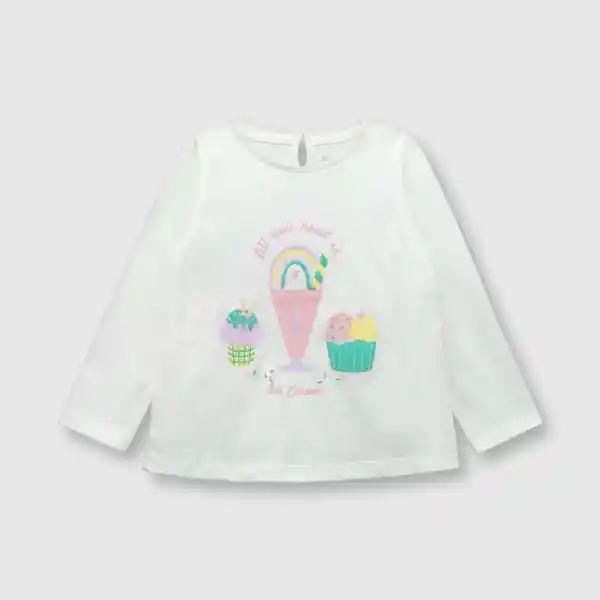 Polera Helado de Bebé Niña Blanco Talla 24M Colloky