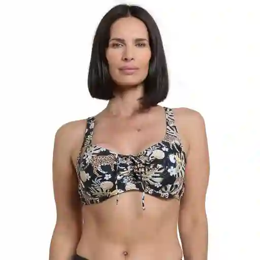 Bikini Copa C-D Blanda Estampado Amarillo Talla 48 Samia