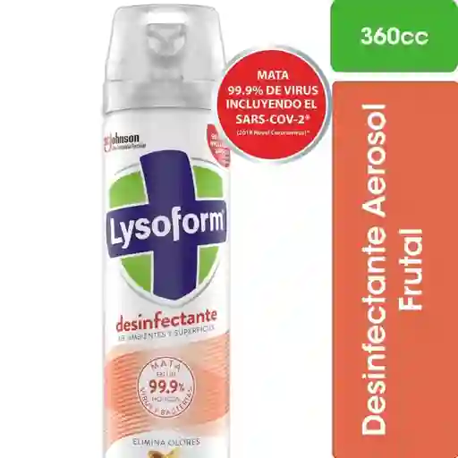 Desinfectante de Ambientes y Elimina Olores Lysoform Frutal en Aerosol 360ml