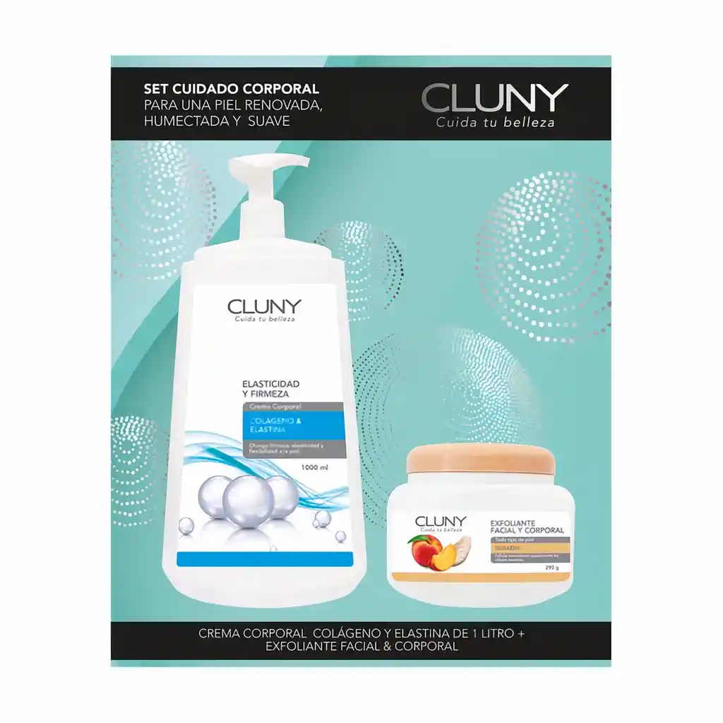 Cluny Pack Crema Colágeno Elastina + Crema Exfoliante Durazno
