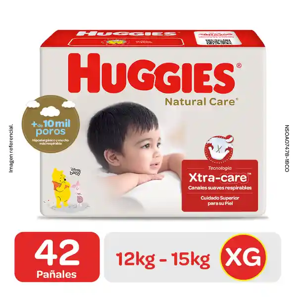 Huggies Pañal Hiperpack Natural Care Unisex Talla XG