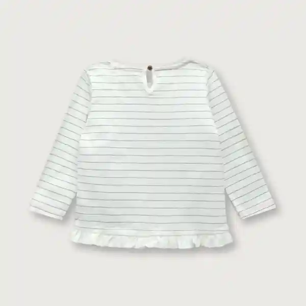 Polera Vuelo en el Ruedo de Niña Off White Talla 2A Opaline