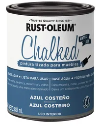 Rust Oleum Pintura Chalked Tizada Base Agua Azul Costeño