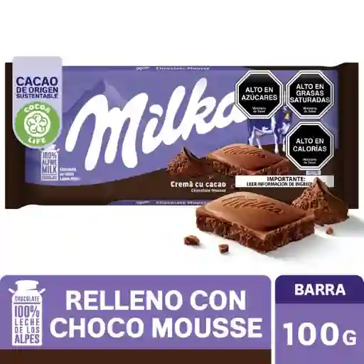 Milka Chocolate de Leche Relleno de Crema de Cacao