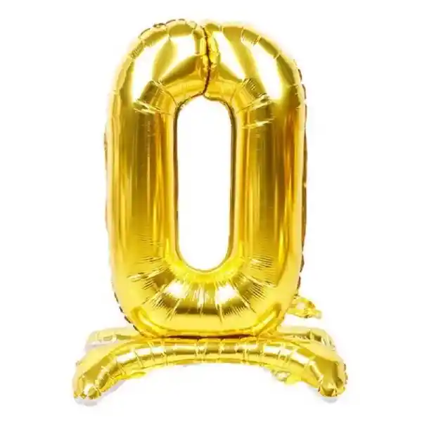 Globo Metálico Pedestal Dorado Números