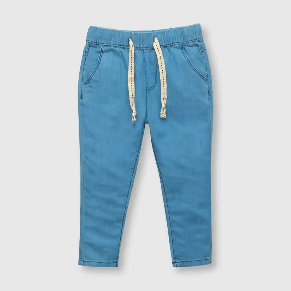 Jean De Bebé Cintura Elasticada Niño Azul Talla 3/6m