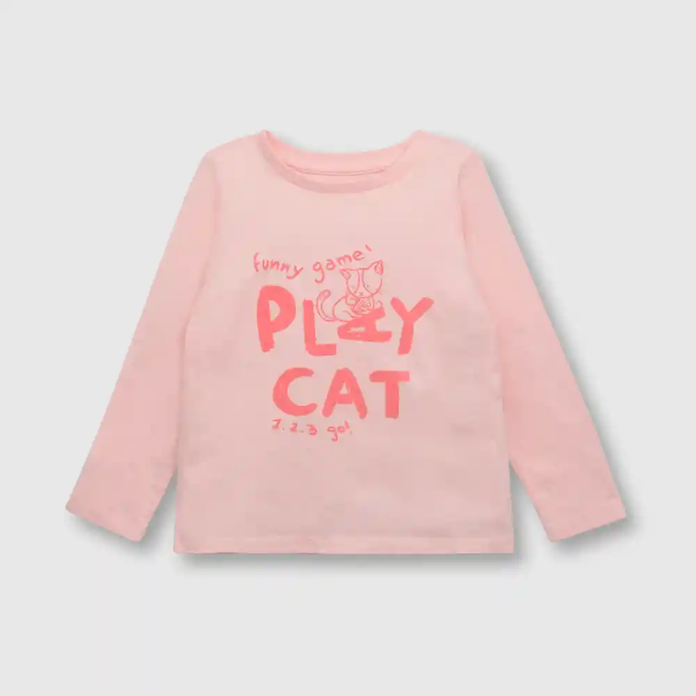 Polera Estampadade Bebé Niña Rosado Talla 3/6 Meses